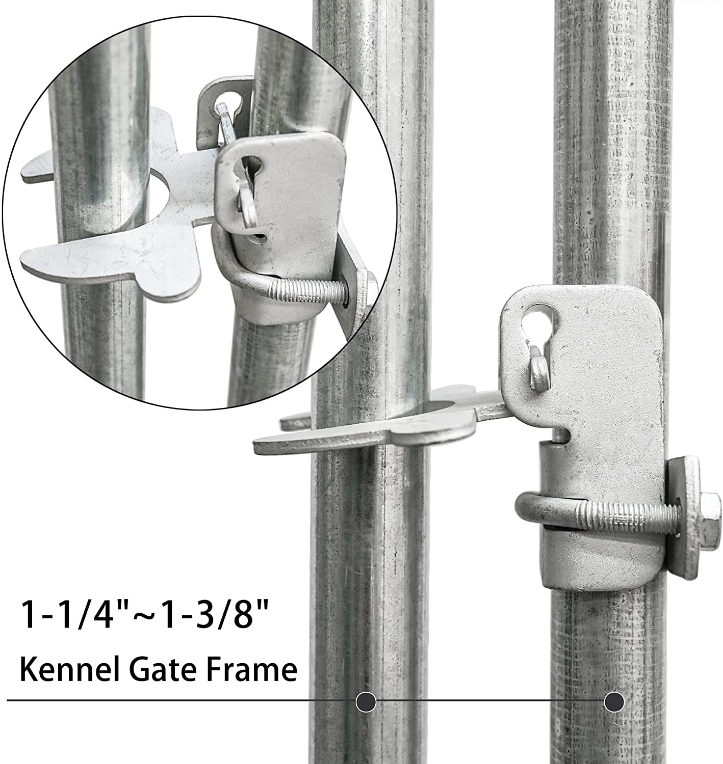 HITTITE Kennel Gate Latch, Butterfly Latches for Dog Kennels and Kennel Panels from 1-1/4'' to 1-3/8" Kennel Gate Frame & from 1-1/4'' to 1-3/8" Dog Kennel Panel Frame