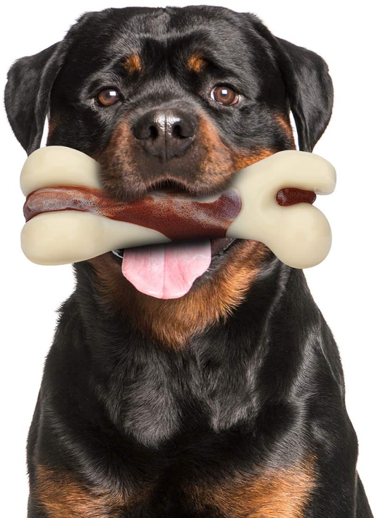 Indestructible Dog Chew Toys for Aggressive Chewers, Tikaton Real Beef Flavor Durable Dog Teething Chew Toys Bones for Large / Medium / Small Puppies Animals & Pet Supplies > Pet Supplies > Dog Supplies > Dog Toys Tikaton Large  