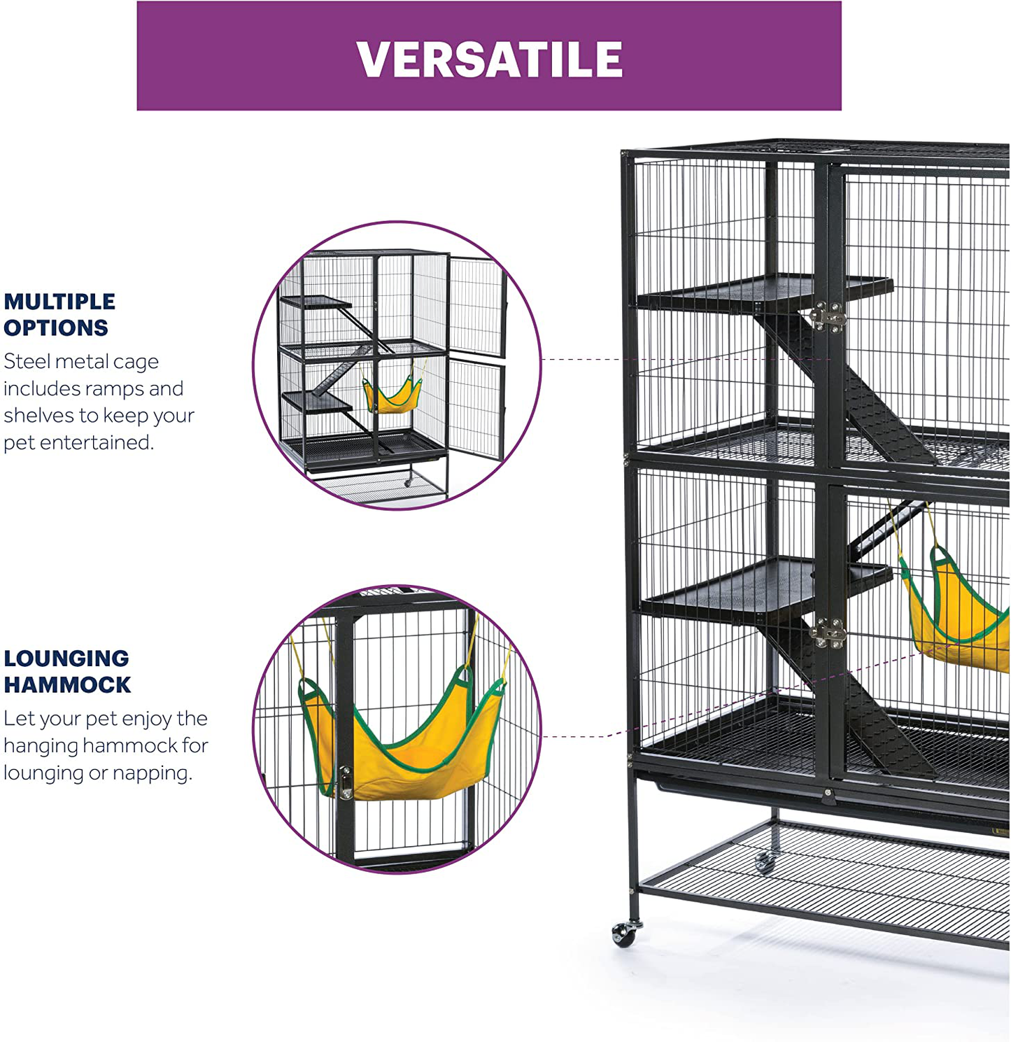 Prevue Hendryx Black Feisty Ferret Cage Animals & Pet Supplies > Pet Supplies > Small Animal Supplies > Small Animal Habitats & Cages Prevue Hendryx   