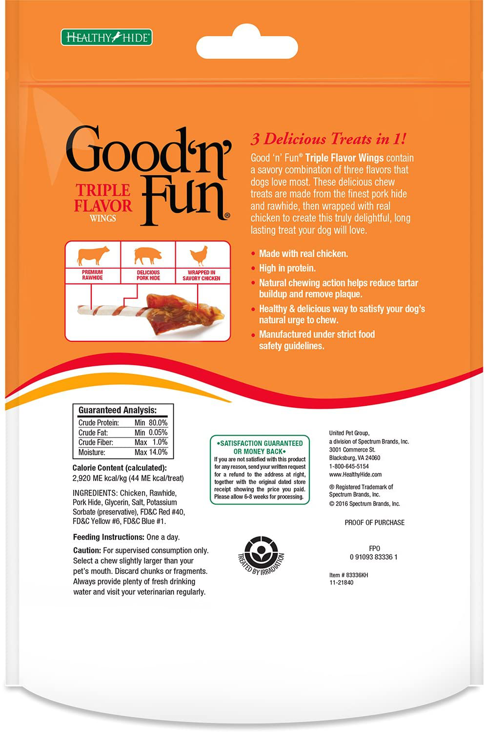 Good 'N' Fun Triple Flavor Wings, Made with Real Meat, Treats for All Dog Sizes Animals & Pet Supplies > Pet Supplies > Dog Supplies > Dog Treats Good'n'Fun   