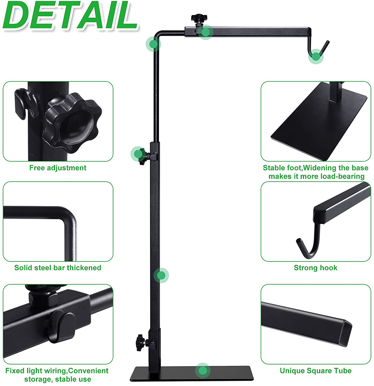 LISINAN Adjustable Reptile Terrarium Heat Lamp Stand,Metal Reptile Lamp Holder Bracket with Turtle Tank Light Fixture Accessories,Used for Lizards Snakes Amphibians Tortoise Habitat(M, 11.81"X25.19") Animals & Pet Supplies > Pet Supplies > Reptile & Amphibian Supplies > Reptile & Amphibian Habitat Accessories LISINAN   