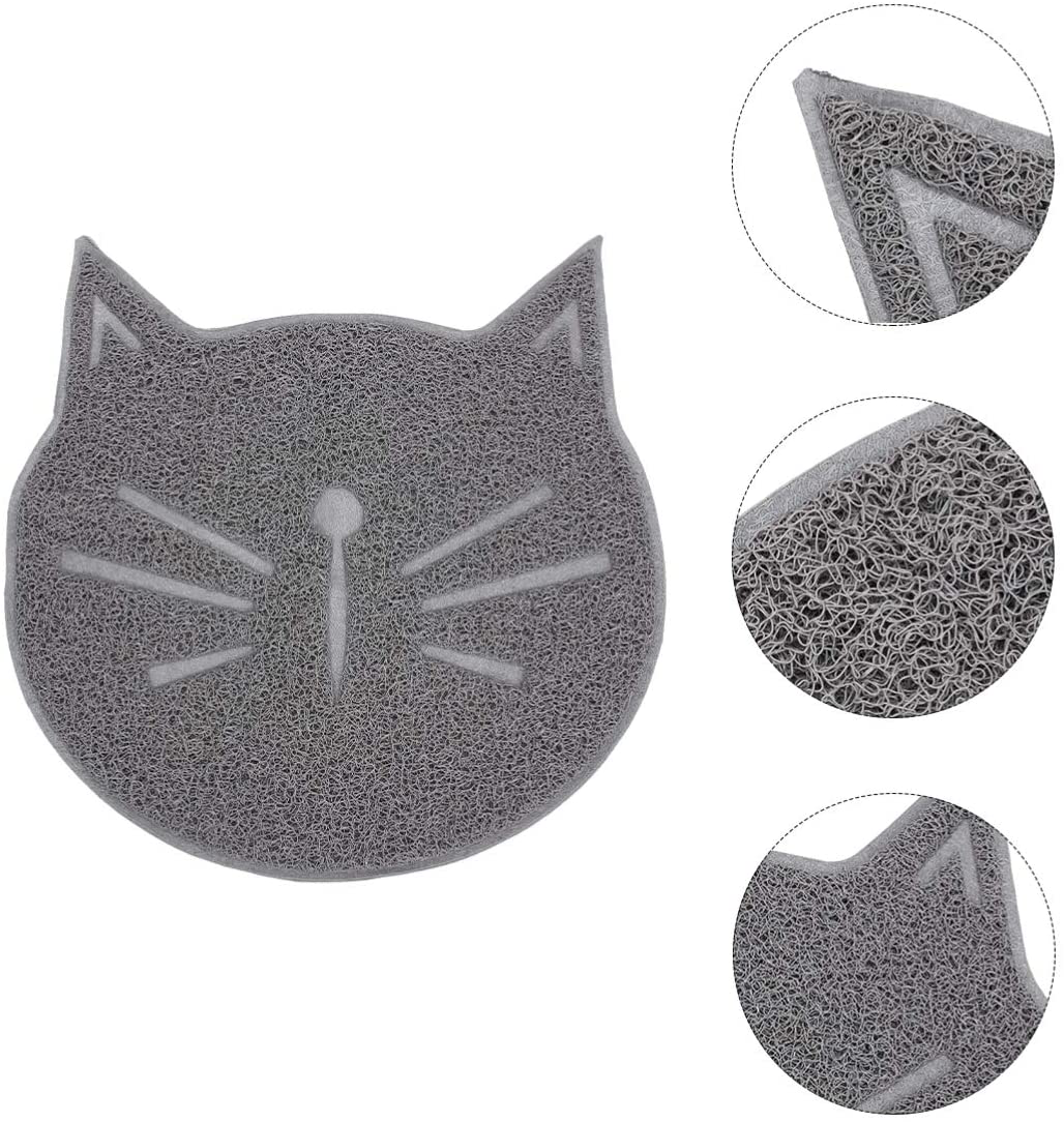 POPETPOP Pet Cat Litter Mat Non Slip Litter Tracking Mat Traps Litter from Box and Cats Easy Clean for Kitty Kitten Supplies 38X38CM Black Animals & Pet Supplies > Pet Supplies > Cat Supplies > Cat Litter Box Mats POPETPOP   