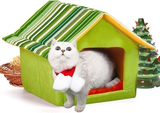 Shellkingdom Dog House, Foldable Pet Cat and Dog Bed with Cushion Pet Puppy Indoor House Animals & Pet Supplies > Pet Supplies > Dog Supplies > Dog Houses ShellKingdom green  