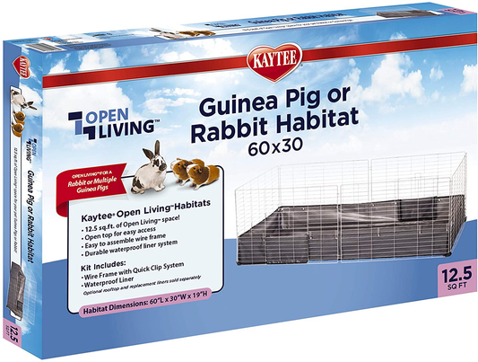 Kaytee Open Living Guinea Pig or Rabbit Habitat Animals & Pet Supplies > Pet Supplies > Small Animal Supplies > Small Animal Habitats & Cages Kaytee Grey 60" x 30" 