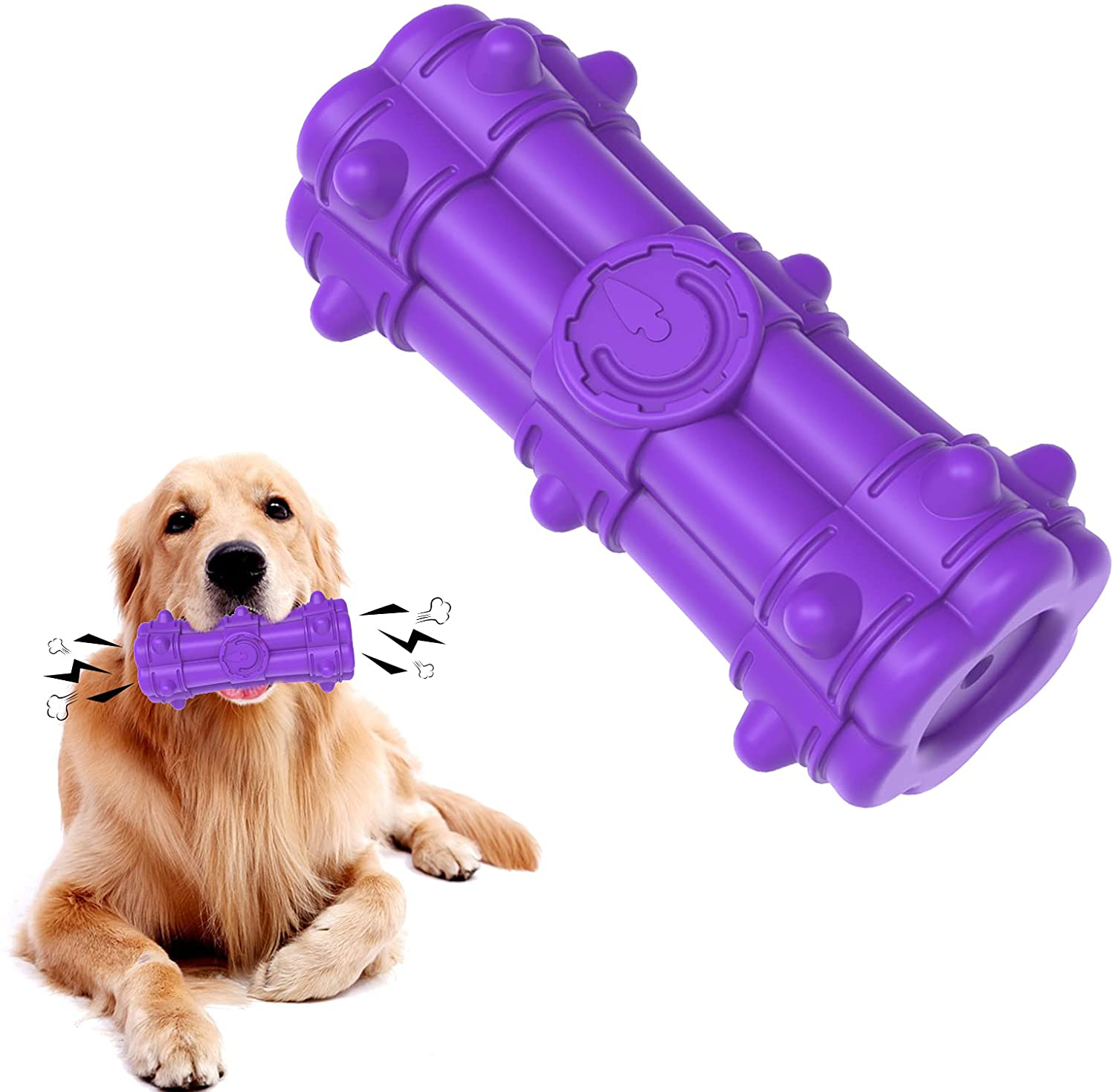 SYEENIFY Dog Toys for Aggressive Chewers Large Breed,Squeaky Dog Toys for Large Medium Dogs Aggressive Chewers,100% Natural Rubber,Milk Flavor