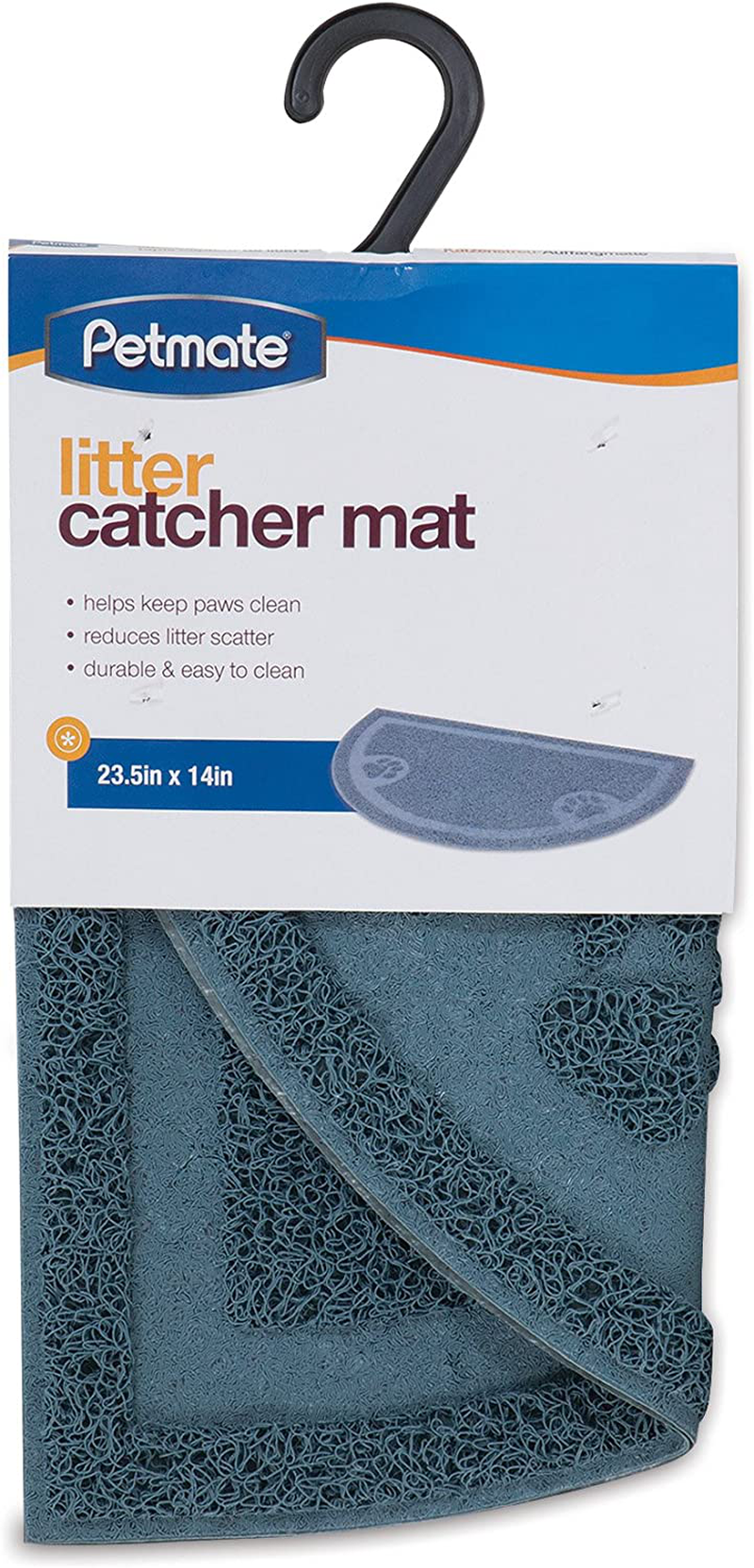 PETMATE LITTER CATCHER MAT 1/2 CIRCLE , Ice Blue Animals & Pet Supplies > Pet Supplies > Cat Supplies > Cat Litter Box Mats Petmate   