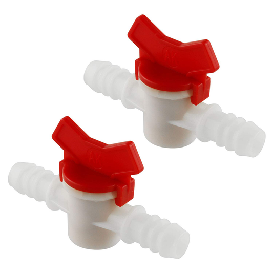 DGZZI Barbed Ball Valve 2PCS 1/2-Inch ID In-Line Ball Valve Shut-Off Switch with Hose Barb for Drip Irrigation and Aquariums White Animals & Pet Supplies > Pet Supplies > Fish Supplies > Aquarium & Pond Tubing DGZZI 0.5 Inch  