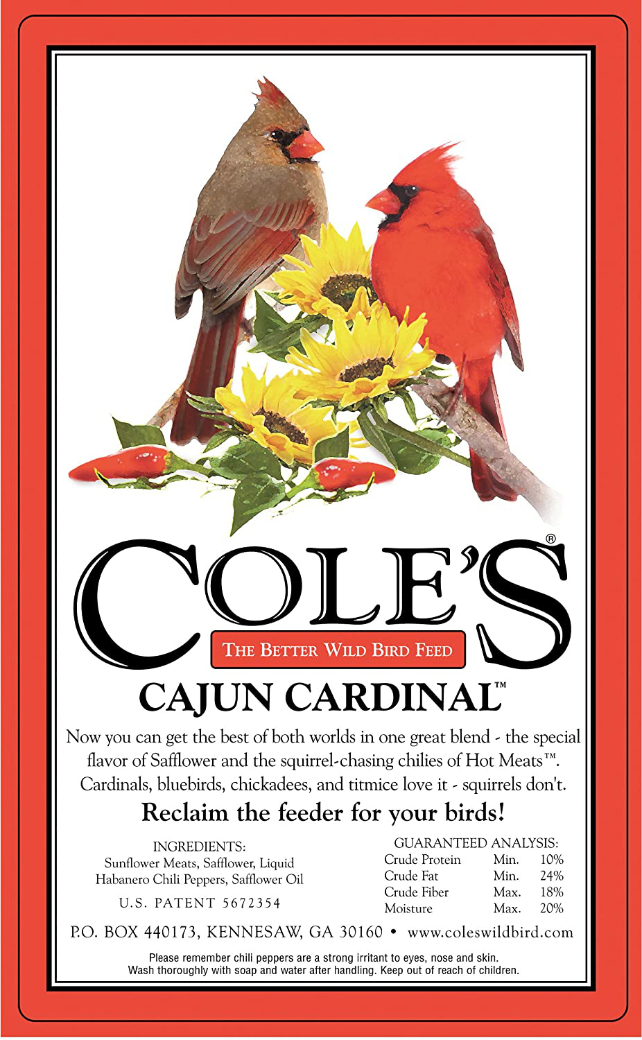 Cole'S CB20 Cajun Cardinal Blend Bird Seed, 20-Pound Animals & Pet Supplies > Pet Supplies > Bird Supplies > Bird Food Cole's Wild Bird Products   