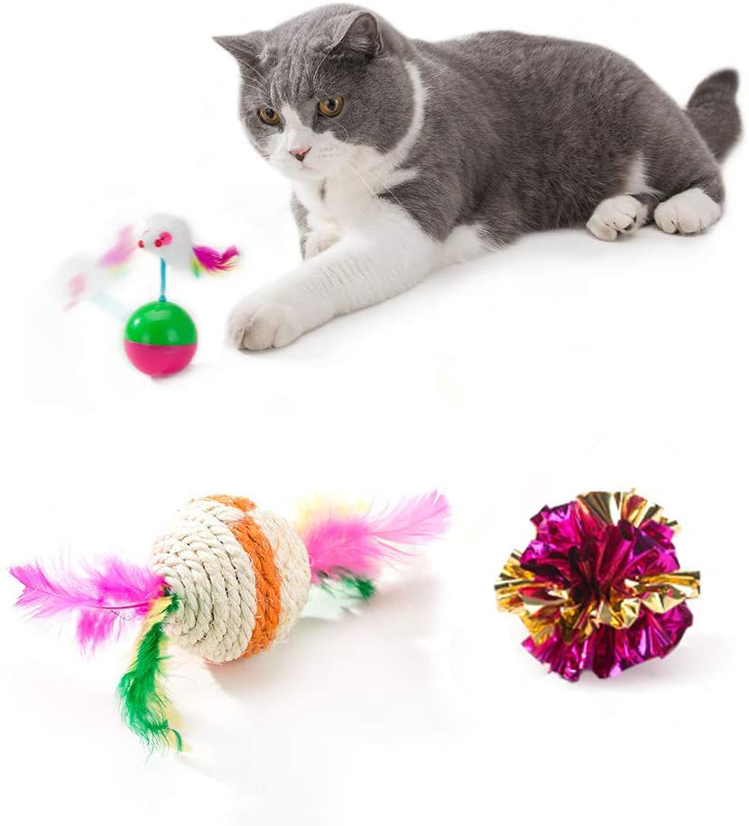 HIPIPET 21PCS Cat Toys Interactive Kitten Toys Assortments Tunnel Balls Fish Feather Teaser Wand Mice Animals & Pet Supplies > Pet Supplies > Cat Supplies > Cat Toys HIPIPET   