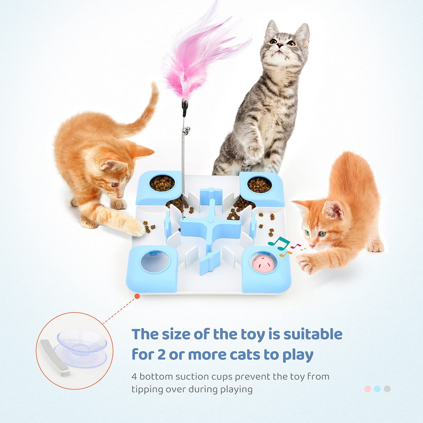 IOKHEIRA Interactive Cat Toy, Cat Toys for Indoor Cats Interactive, Cat Feather Toy with Bell, Cat Treat Toy for Large& Small Cat, Cat Puzzle Toy for Fun Animals & Pet Supplies > Pet Supplies > Cat Supplies > Cat Toys IOKHEIRA   