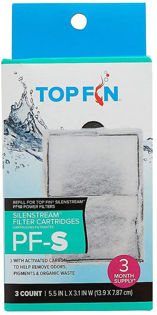 Top Fin Silenstream PF-S Refill for PF10 Power Filters 5.5In X 3.1 - (3 Count)