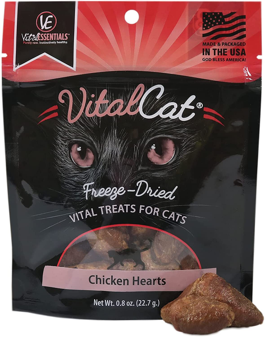 Vital Cat Freeze-Dried Chicken Hearts Cat Treats, 0.8 Oz, Brown (3757) Animals & Pet Supplies > Pet Supplies > Cat Supplies > Cat Treats Vital Essentials   