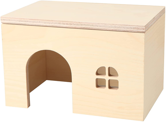 BUCATSTATE Waterproof Hamster Hideout House Wooden Tunnel Small Animal House with Window for Dwarf Syrian Hamster,Gerbil,Mouse Animals & Pet Supplies > Pet Supplies > Small Animal Supplies > Small Animal Habitat Accessories BUCATSTATE Cabin  