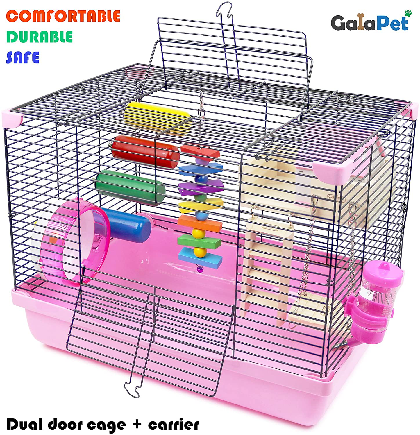 Galapet Hamster Cage with Wheel and Accessories Animals & Pet Supplies > Pet Supplies > Small Animal Supplies > Small Animal Habitats & Cages GalaPet   