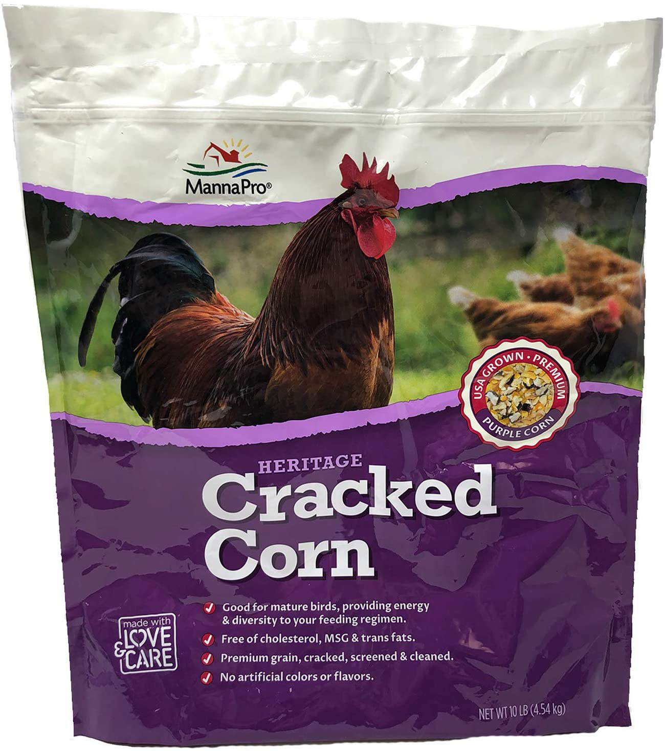 Manna Pro Chicken Scratch | USA Purple Corn, Treat for Chicken Coop, Duck Food, Chicken Supplies | 10 Pounds Animals & Pet Supplies > Pet Supplies > Bird Supplies > Bird Treats Manna Pro   