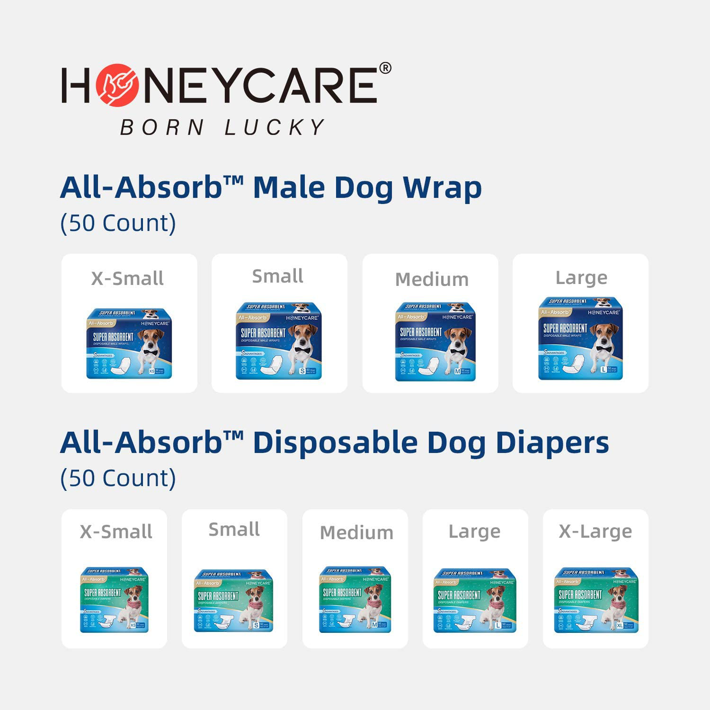 All-Absorb A24 Male Dog Wrap, 50 Count, Large