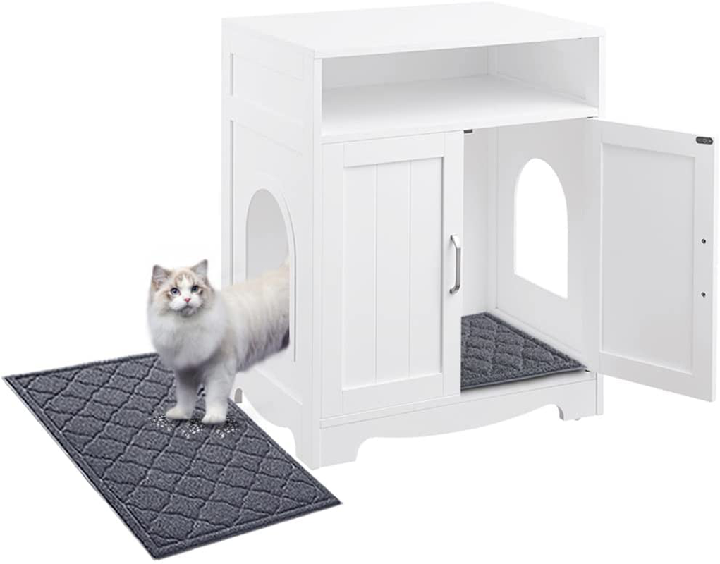 Beenbarks Cat Litter Box Enclosure, Privacy Cat Washroom with 2 Entrances, Designed for Quick Assembly Cat House Storage Nightstand, Wooden Pet Crate Furniture (Mat Only) Animals & Pet Supplies > Pet Supplies > Cat Supplies > Cat Furniture beeNbarks Cat Litter Mat, Set of 2  