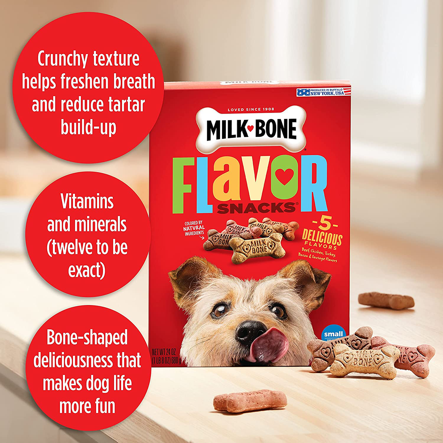 Milk-Bone Flavor Snacks Dog Treats Animals & Pet Supplies > Pet Supplies > Small Animal Supplies > Small Animal Treats Milk-Bone   