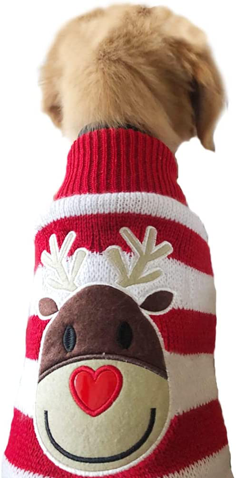 NACOCO Dog Reindeer Sweaters Dog Sweaters New Year Christmas Pet Clothes for Small Dog and Cat Animals & Pet Supplies > Pet Supplies > Dog Supplies > Dog Apparel NACOCO Red Meidum (Pack of 1) 
