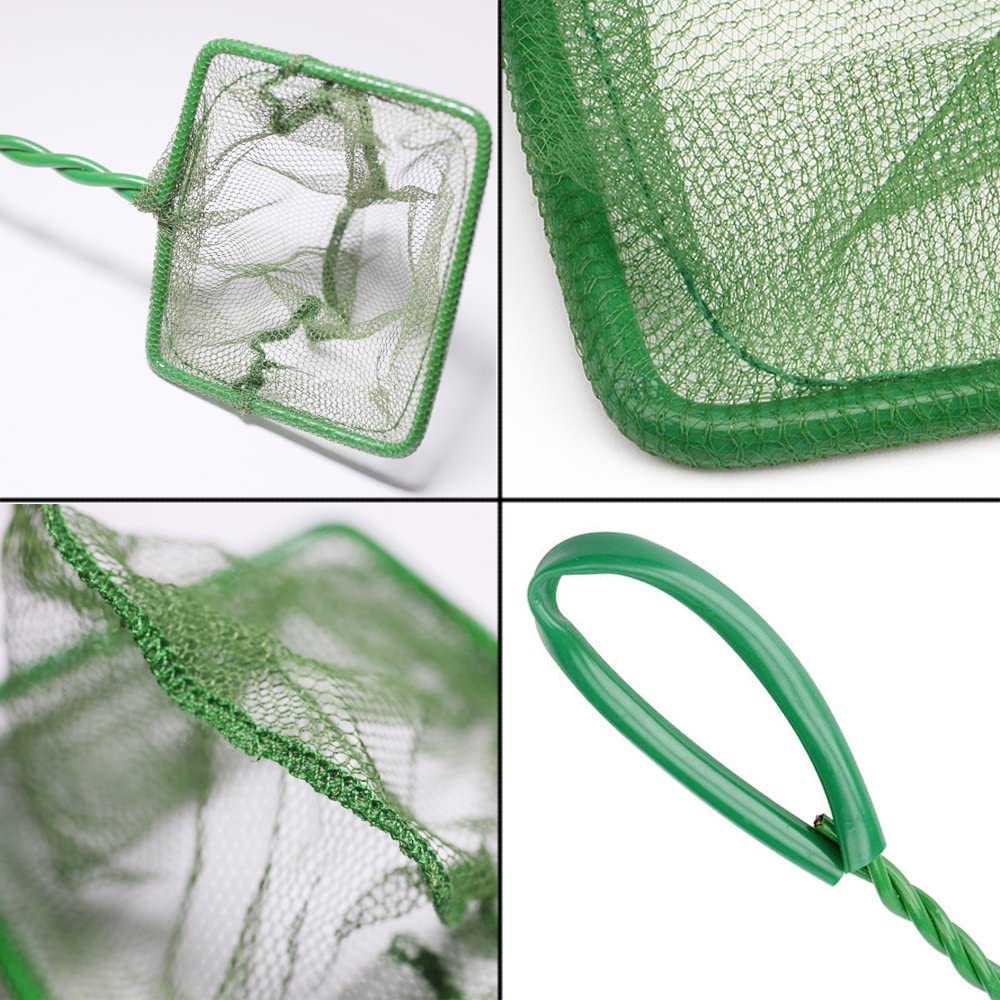 SLSON 4 Inches Aquarium Fish Net Fine Mesh Nylon Nets Quick Catch Net with 10 Inches Handle for Fish Tanks,Green Animals & Pet Supplies > Pet Supplies > Fish Supplies > Aquarium Cleaning Supplies SLSON   