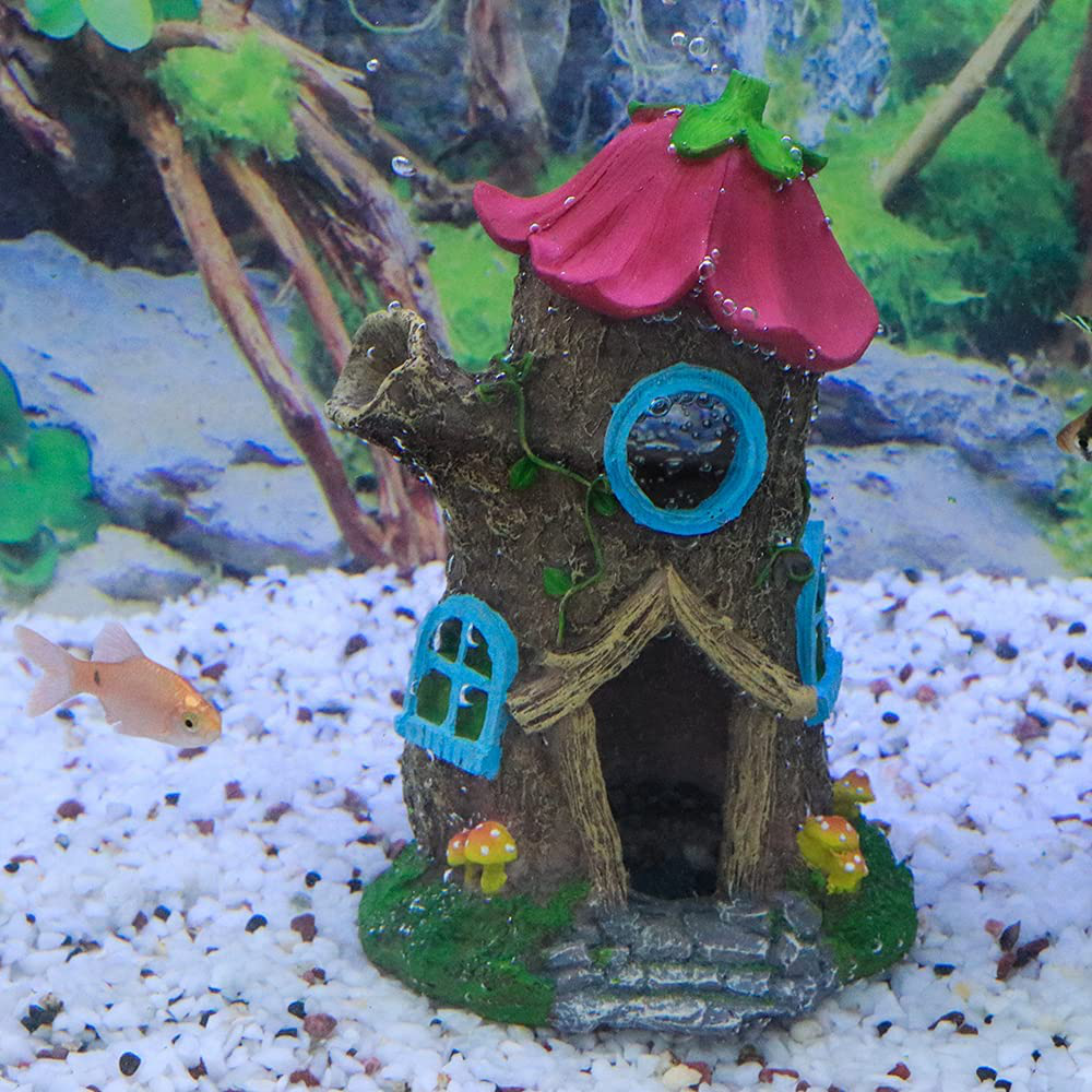 HRRIVE Aquarium Landscape Castle Mushroom House Rock Decoration Fish Cave Hideout for Fish Tank Ornament Animals & Pet Supplies > Pet Supplies > Fish Supplies > Aquarium Decor HRRIVE   