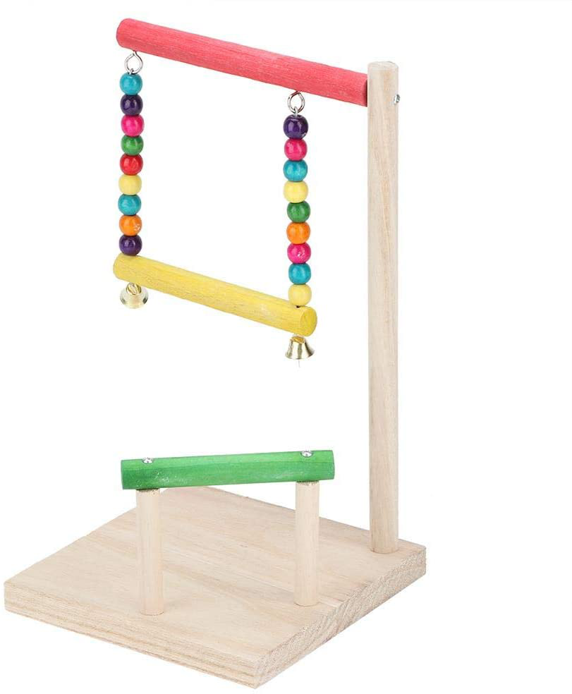 TOPINCN Playstand, Wooden Bird Play Stand Cockatiel Playground Wood Perch Gym Bird Swing Toys Exercise Playgym Animals & Pet Supplies > Pet Supplies > Bird Supplies > Bird Gyms & Playstands TOPINCN   