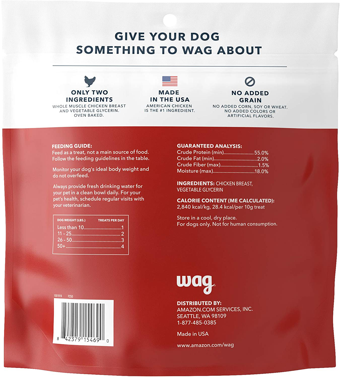 Amazon Brand – Wag Chewy Whole Muscle American Jerky Dog Treats Animals & Pet Supplies > Pet Supplies > Dog Supplies > Dog Treats WAG   