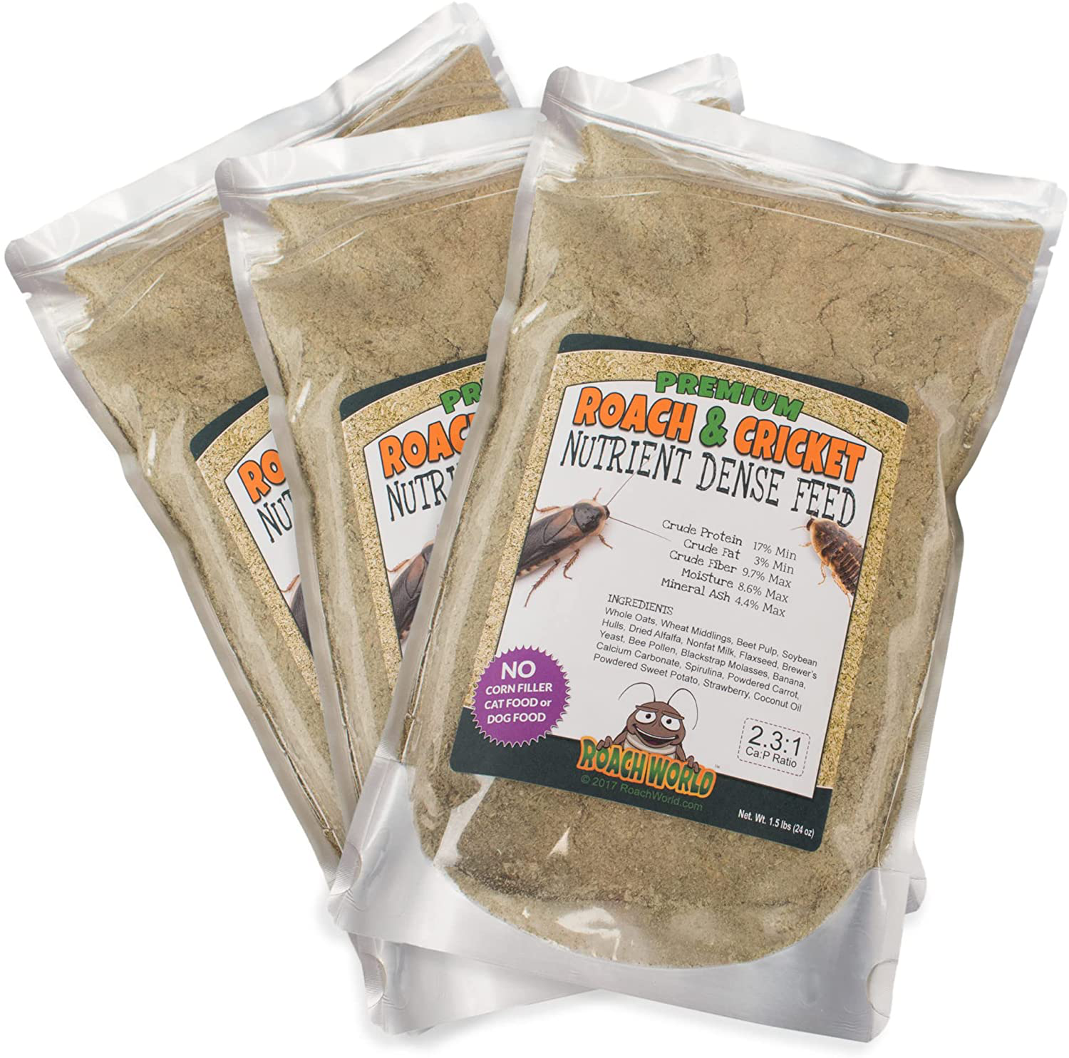 Roach World Premium Roach Chow for Dubia & Crickets with Super Foods - Ca:P Balanced Animals & Pet Supplies > Pet Supplies > Reptile & Amphibian Supplies > Reptile & Amphibian Food Roach World 72  