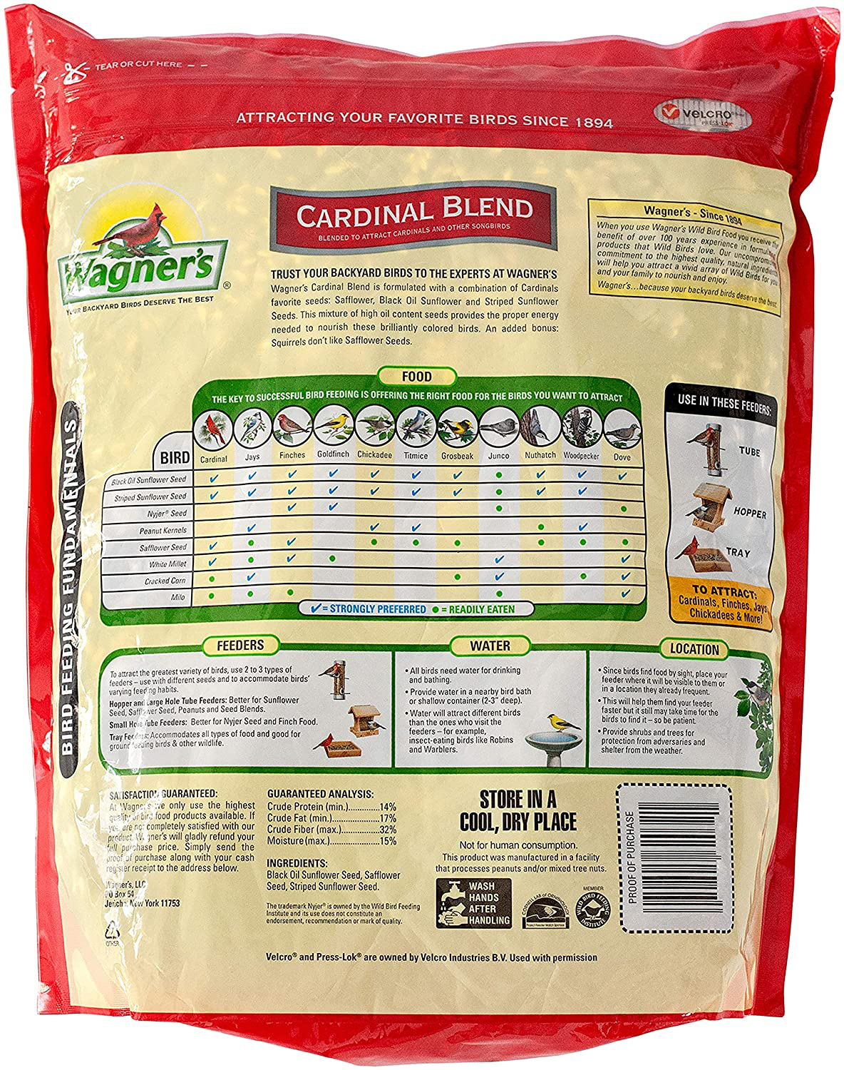 Wagner'S 62032 Cardinal Blend Wild Bird Food, 6-Pound Bag Animals & Pet Supplies > Pet Supplies > Bird Supplies > Bird Treats Wagner's   