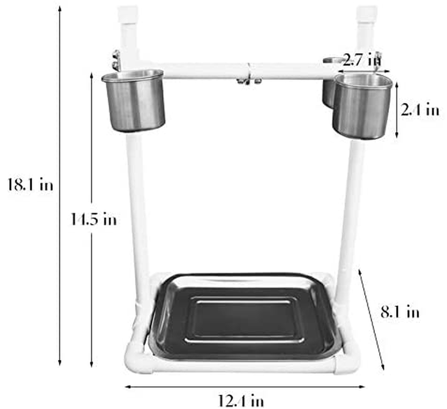 La La Pet Bird Tabletop Perch Stand Play Gym Playstand with Cups and Tray for Budgie Parakeet Cockatiel Conure Animals & Pet Supplies > Pet Supplies > Bird Supplies > Bird Gyms & Playstands La La Pet   