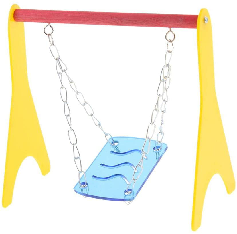 Dolity Parrot Swing Play Stand Gym Pet Bird Perch Stand Toy Crawling Training Frame Size 18.5X10X18Cm