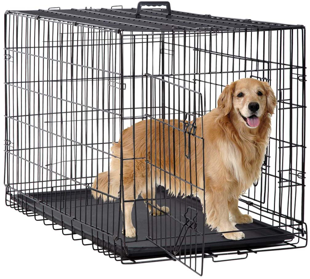 Bestpet 24,30,36,42,48 Inch Dog Crates for Large Dogs Folding Mental Wire Crates Dog Kennels Outdoor and Indoor Pet Dog Cage Crate with Double-Door,Divider Panel, Removable Tray and Handle Animals & Pet Supplies > Pet Supplies > Dog Supplies > Dog Kennels & Runs BestPet 48"  