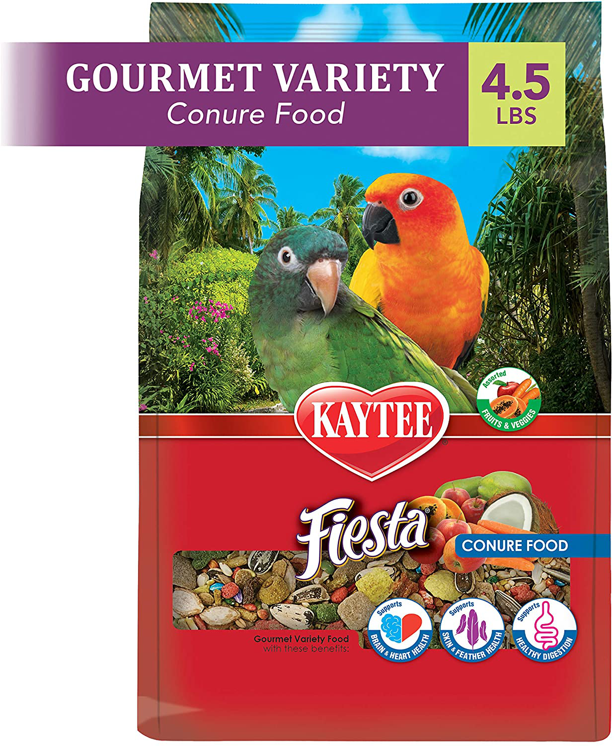 Kaytee Fiesta Conure 4.5 Lb, Fortified Gourmet Diet Animals & Pet Supplies > Pet Supplies > Bird Supplies > Bird Food Kaytee   