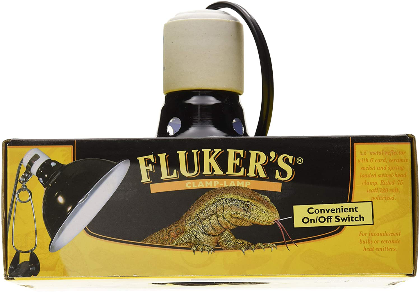 Fluker'S Repta-Clamp Lamp with Switch for Reptiles Black, 5.5-Inches