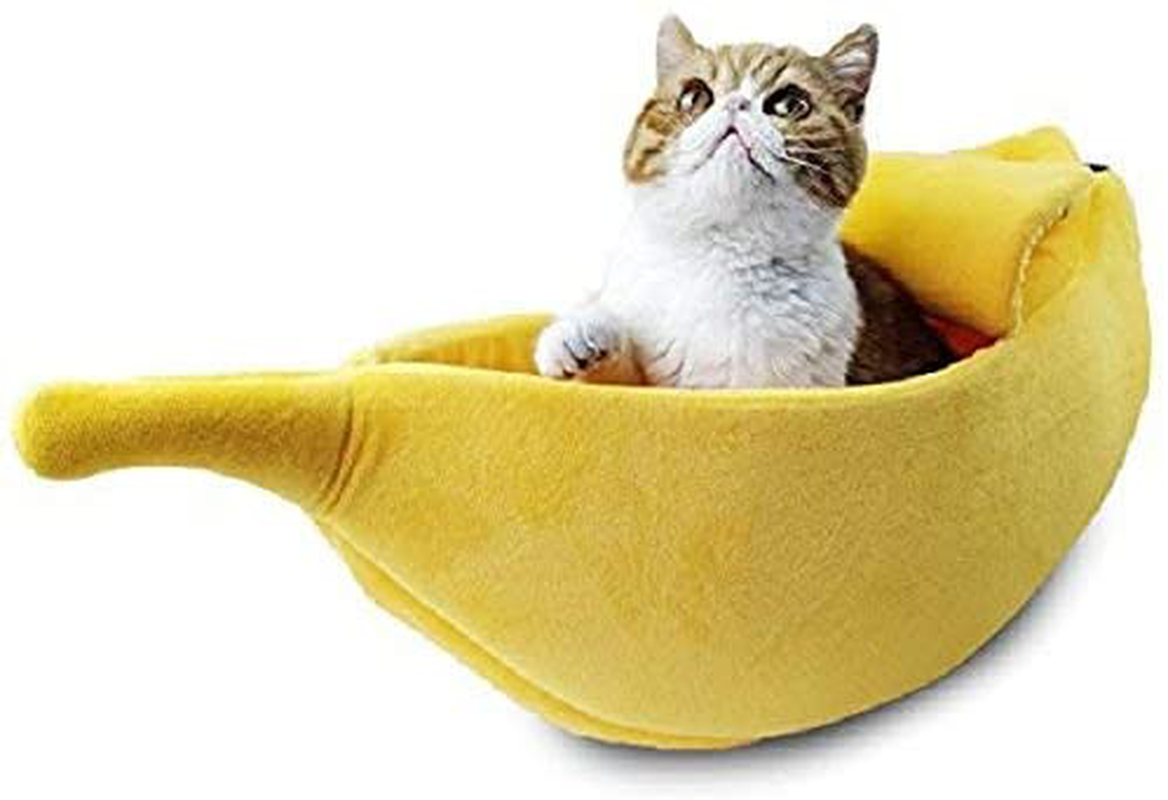G Ganen Pet Cat Bed House Cute Banana, Warm Soft Punny Dogs Sofa Sleeping Playing Resting Bed, Lovely Pet Supplies for Cats Kittens Animals & Pet Supplies > Pet Supplies > Cat Supplies > Cat Beds G Ganen Medium (Pack of 1)  