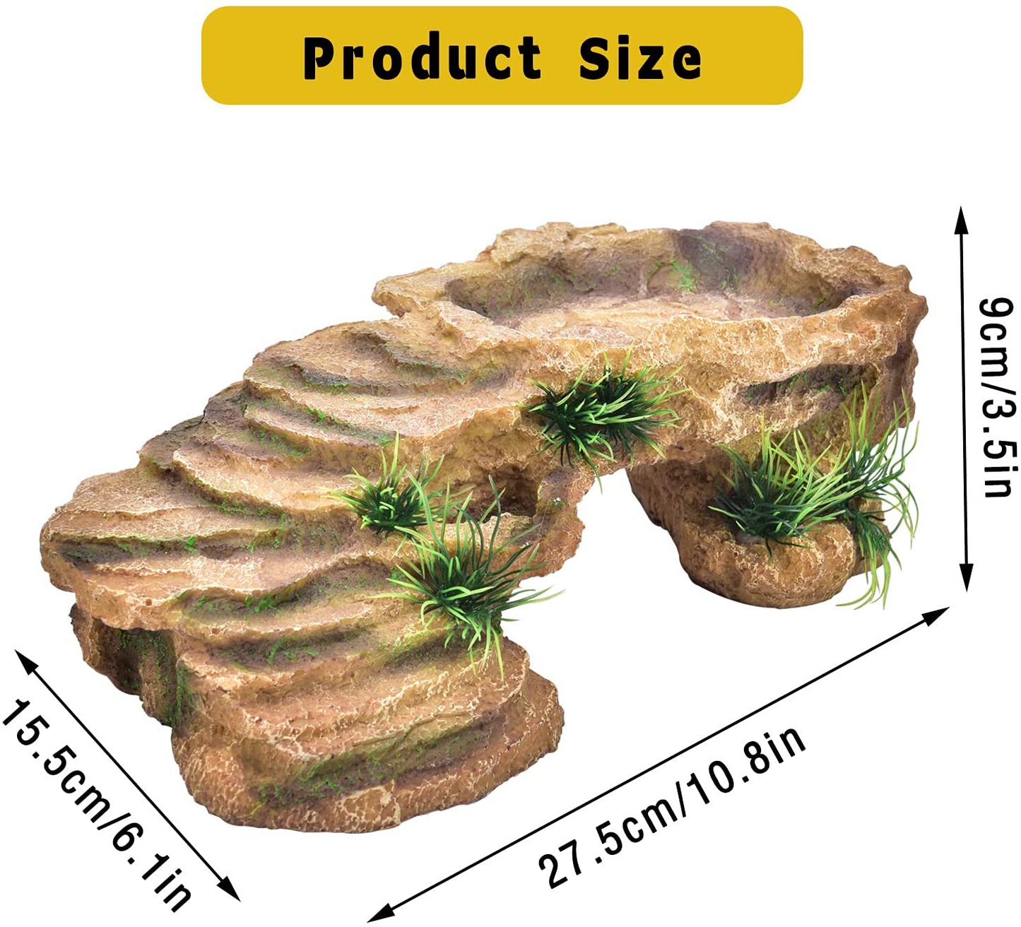 Turtle Basking Platform, Resin Dock Resting Rectangular Aquarium Turtle Tank Decorations, Reptile Habitat Accessories, Reptile Hide Floating Ledge Resting Terrace for Bearded Dragon, Newts, Lizard Animals & Pet Supplies > Pet Supplies > Small Animal Supplies > Small Animal Habitat Accessories Panghuhu88   