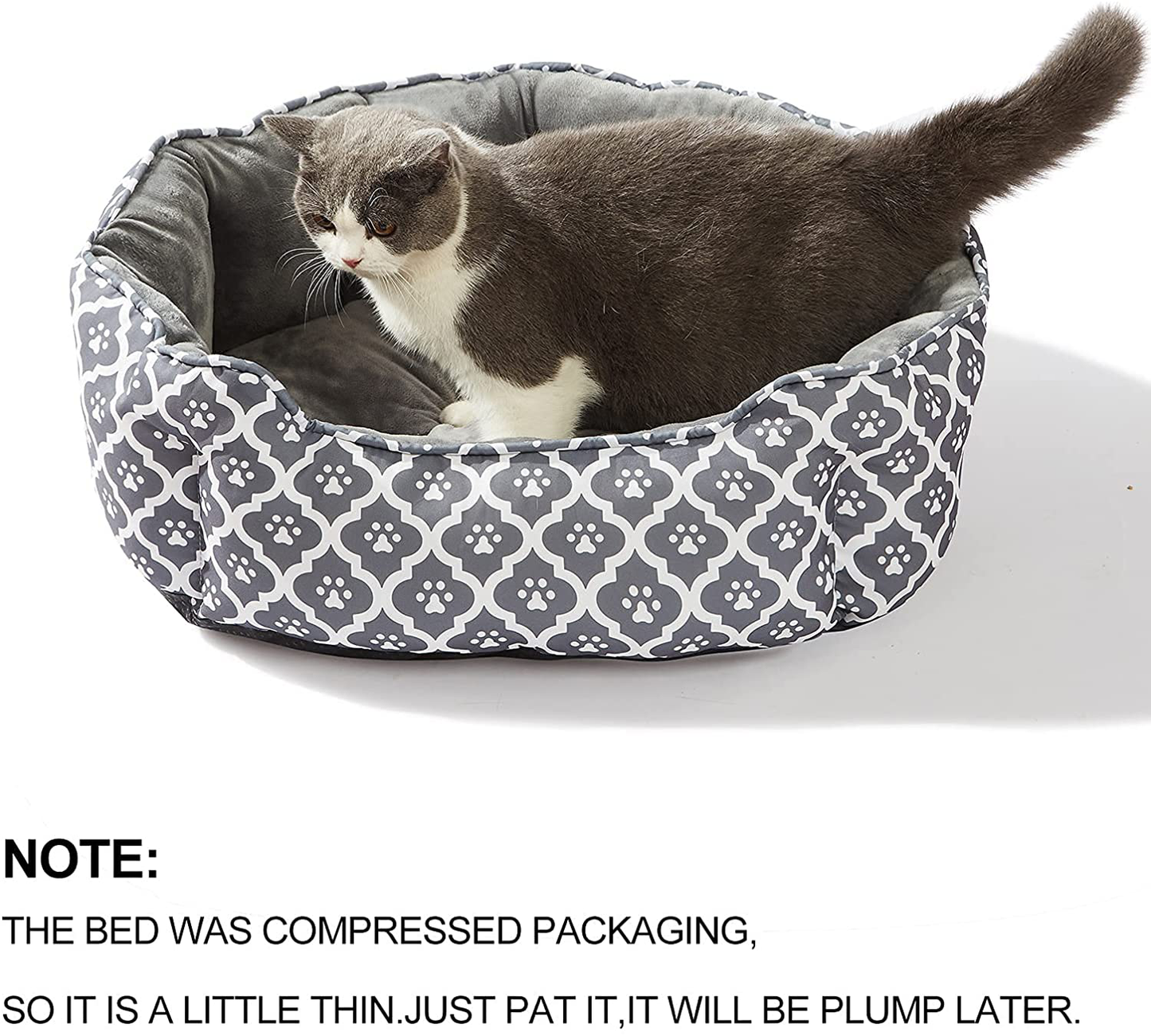 LUCKITTY Cat Bed,Soft Velvet & Waterproof Oxford Two-Sided Cushion, Easy Washable,Oval Geometric Pet Beds for Indoor Cats or Small Animas Animals & Pet Supplies > Pet Supplies > Cat Supplies > Cat Beds LUCKITTY   