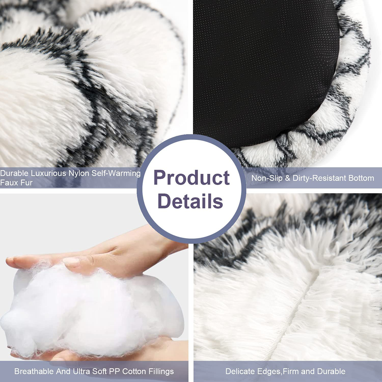 Calming Cat Bed for Cats Dogs Donut round Pet Beds for Small Dogs Fluffy Washable Small Medium Large Dog Beds anti Anxiety Cushion Plush Kennel Animals & Pet Supplies > Pet Supplies > Dog Supplies > Dog Beds HANHVOIS   