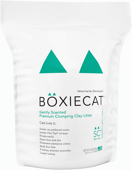Boxiecat Gently Scented Premium Clumping Cat Litter - Clay Formula - Ultra Clean Litter Box, Longer Lasting Odor Control, Hard Clumping Litter, 99.9% Dust Free Animals & Pet Supplies > Pet Supplies > Cat Supplies > Cat Litter Boxiecat 16 lb  