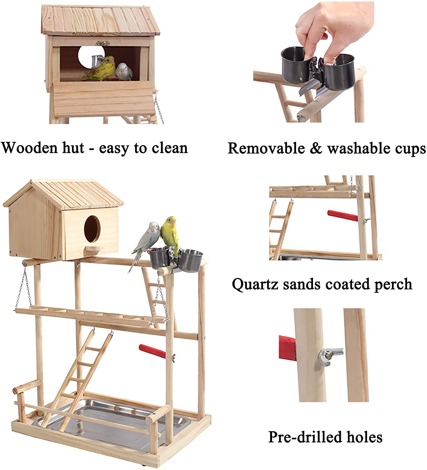 Rockever Parrot Play Stand Bird Playground Cockatiel Gym Animals & Pet Supplies > Pet Supplies > Bird Supplies > Bird Gyms & Playstands Rockever   