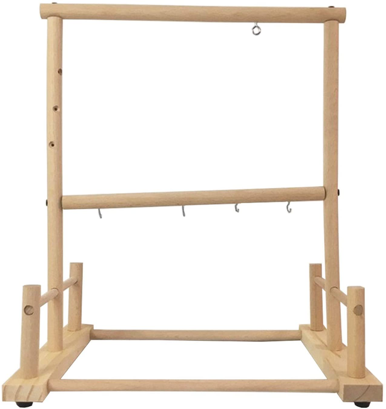 Kathson Bird Playground Parrot Playstand Wood Perch Stand Toys Ladder Swing Feeder Cups Chew Toy for Parakeet Conure Cockatiel Budgie Lovebird Finch Small Birds Animals & Pet Supplies > Pet Supplies > Bird Supplies > Bird Ladders & Perches kathson   