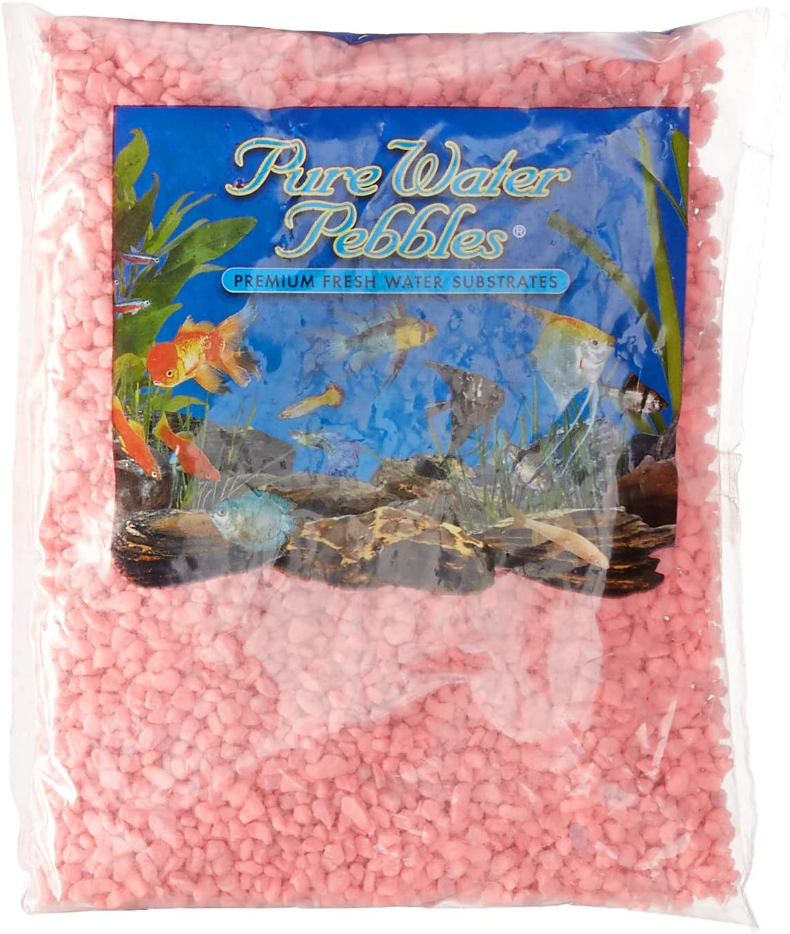 Pure Water Pebbles Aquarium Gravel, 2-Pound, Neon Pink