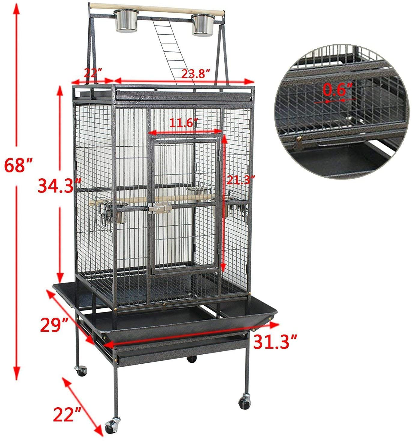 Nova Microdermabrasion 61/68 Inches Large Bird Cage Play Top Parrot Cockatiel Parakeet Chinchilla Macaw Cockatoo Cage W/Stand Perch Pet Supplies Animals & Pet Supplies > Pet Supplies > Bird Supplies > Bird Cages & Stands Nova Microdermabrasion   