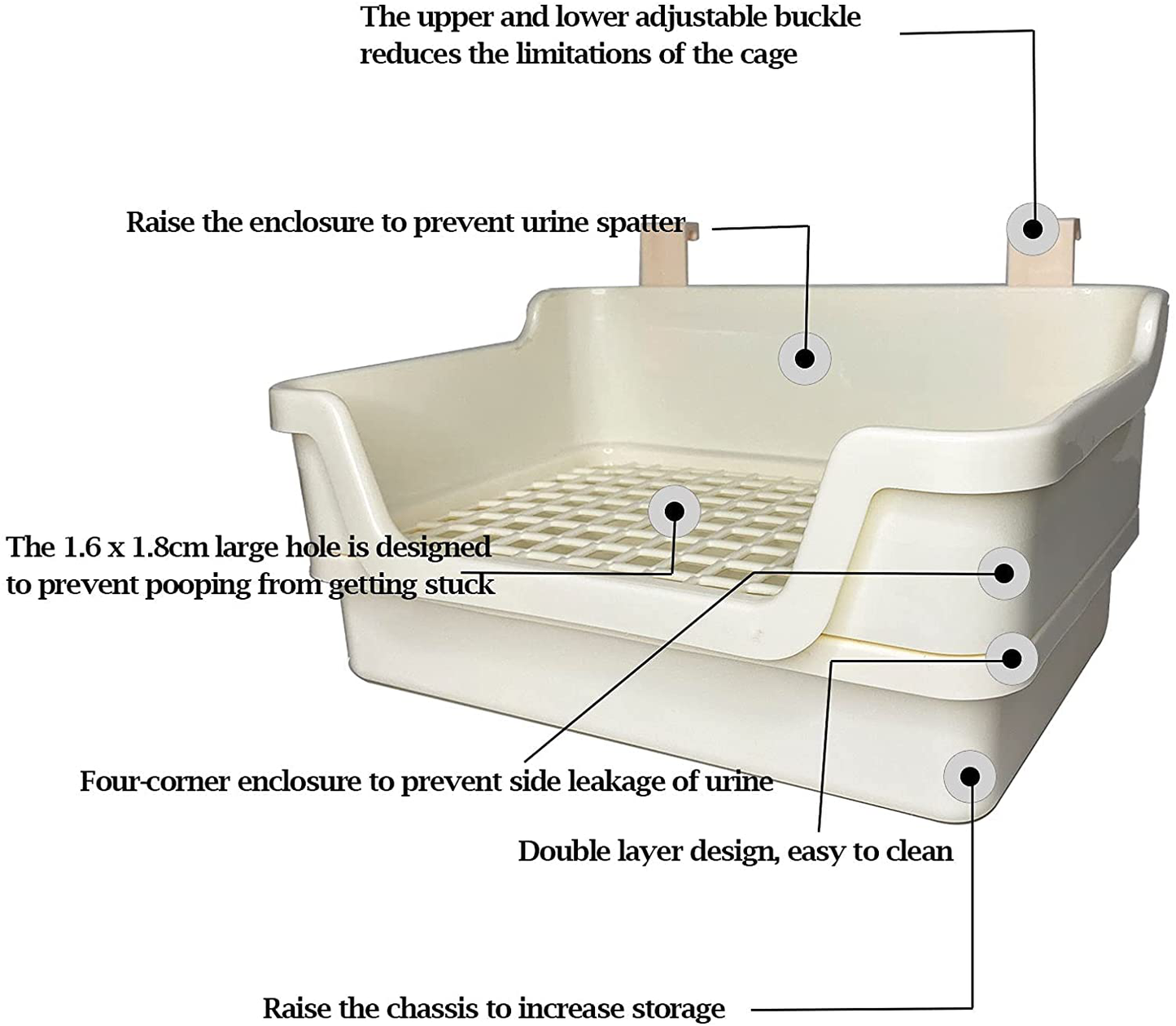 Kathson Large Rabbit Litter Box Trainer Rabbit Toilet Small Animal Potty Bunny Litter Pan Box for Adult Guinea Pig Rats Chinchilla Ferret Galesaur Animals & Pet Supplies > Pet Supplies > Small Animal Supplies > Small Animal Bedding kathson   