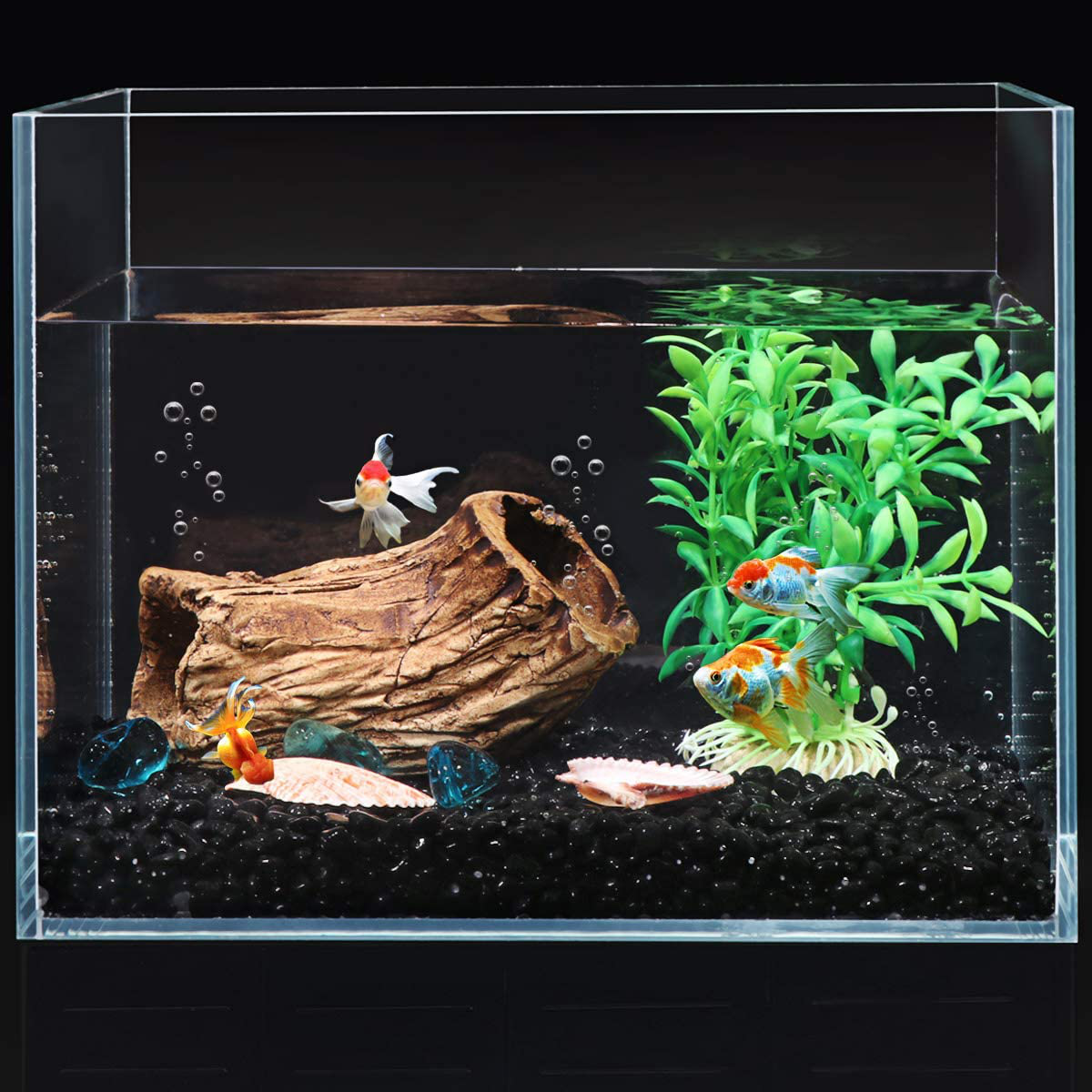 POPETPOP Aquarium Gravel Polished Fish Tank Glass Rocks for Aquariums/Landscaping/Home Indoor Decorative/Vases Plants, 4.4 Pounds(2Kg)