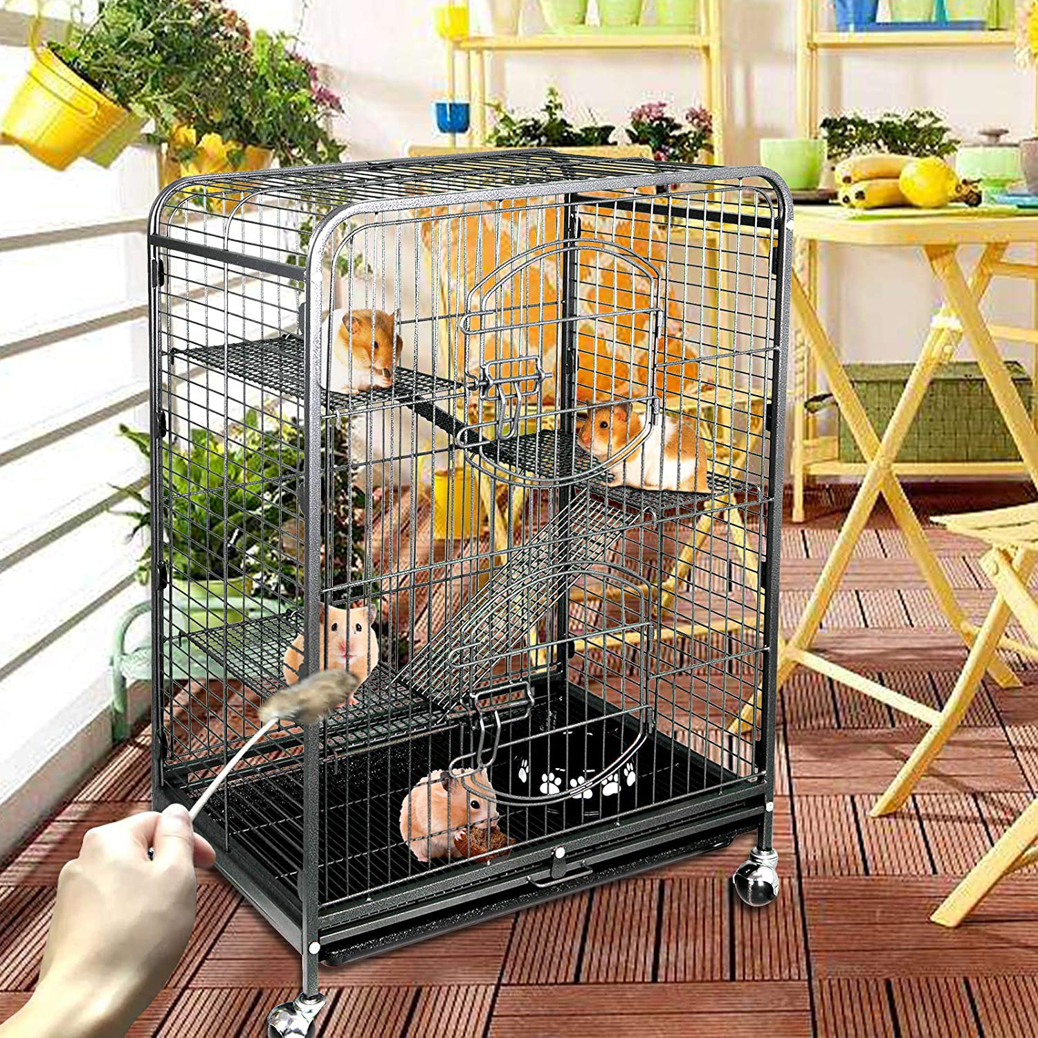 Bbbuy Ferret Cage Small Animals Hutch Pet Habitat Critter Nation Unit House (1 Bottom Tray,2 Front Doors,3 Ramps,4 Levels,25.6” X 17.3” X 36.2”) for Cat,Rabbit,Chinchilla,Rat,Sugar Gliders,Hamster Animals & Pet Supplies > Pet Supplies > Small Animal Supplies > Small Animal Habitats & Cages BBBuy   