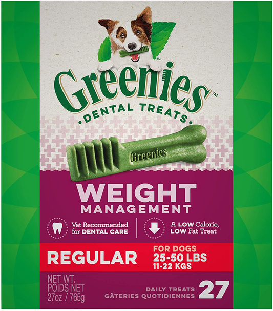 Greenies Weight Management Dental Dog Treats, 27 Oz. Animals & Pet Supplies > Pet Supplies > Dog Supplies > Dog Treats The Nutro Company Regular (25 - 50lbs.) 27 Ounce. 