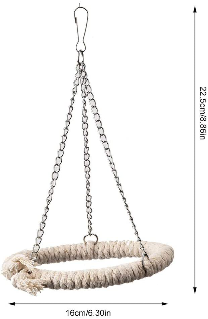 Parrot Swing Hanging Toy, Circle Ring Parrots Standing Perch Bird Toy Cotton Rope Swing Stand Climbing Ladder Ring Soft Bed Balancing Hanging Standing Pet Toy Bird Cage Accessories Toy Animals & Pet Supplies > Pet Supplies > Bird Supplies > Bird Ladders & Perches EBTOOLS   