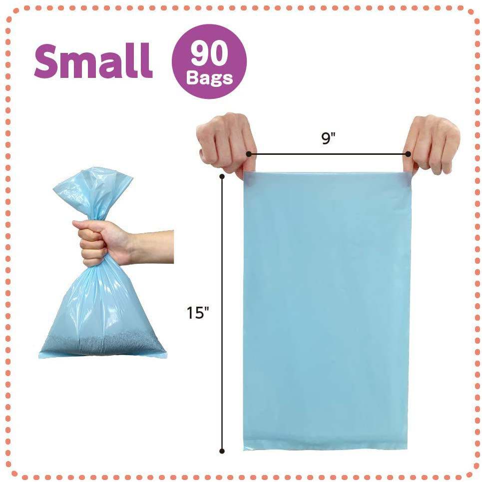 BOS Amazing Odor Sealing Cat Waste Bags - Durable and Unscented (90 Bags) [Size: S, Color: Light Blue] May Be Too Small to Get a Litter Scoop Inside! Animals & Pet Supplies > Pet Supplies > Cat Supplies > Cat Litter Box Liners BOS(ボス)   