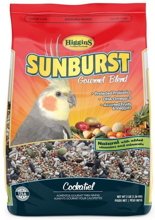 Higgins Sunburst Cockatiel Bird Food Gourmet Mix 3 Lb Animals & Pet Supplies > Pet Supplies > Bird Supplies > Bird Food Higgins   